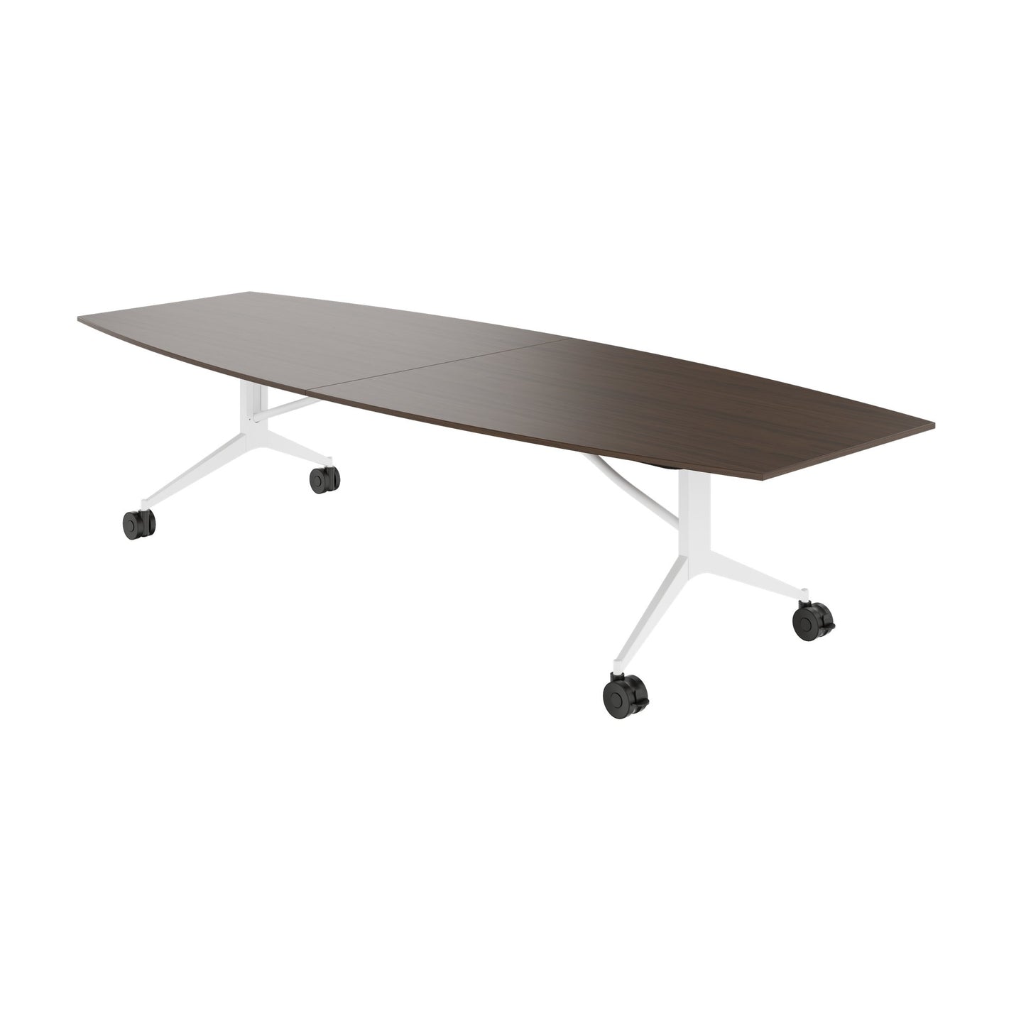 Mara TIMMY LIBRO Conference table | Boot shape, 3200 x 1200 mm (10 - 14 people), rollable, foldable, walnut