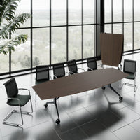 Mara TIMMY LIBRO Conference table | Boot shape, 3200 x 1200 mm (10 - 14 people), rollable, foldable, walnut