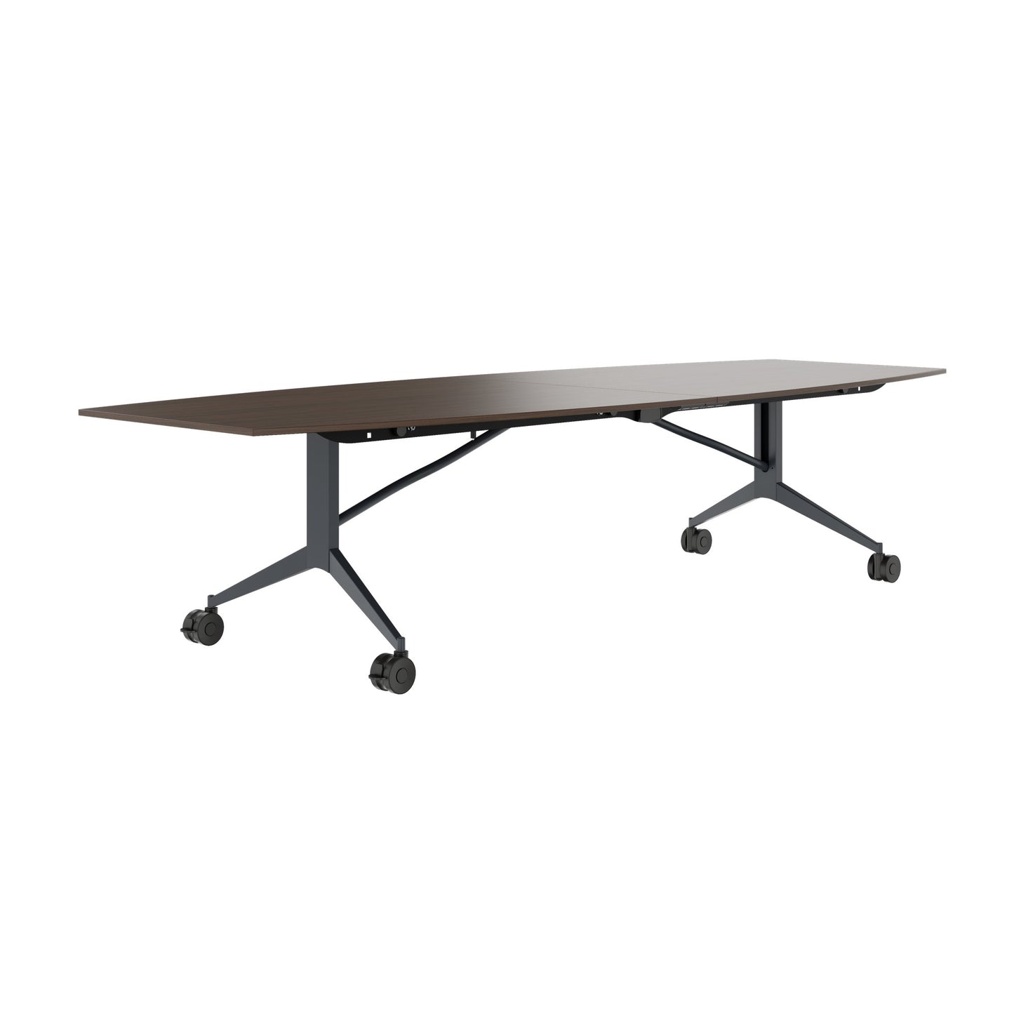 Mara TIMMY LIBRO Conference table | Boot shape, 3200 x 1200 mm (10 - 14 people), rollable, foldable, walnut