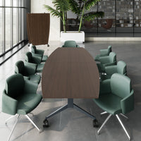 Mara TIMMY LIBRO Conference table | Boot shape, 3200 x 1200 mm (10 - 14 people), rollable, foldable, walnut