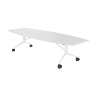 Mara TIMMY LIBRO Conference table | Boot shape, 3200 x 1200 mm (10 - 14 people), rollable, foldable, white