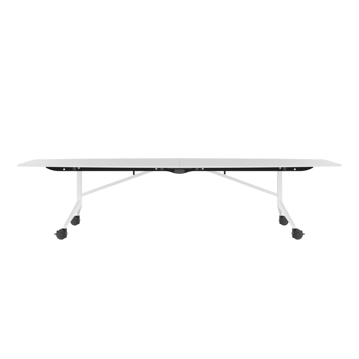 Mara TIMMY LIBRO Conference table | Boot shape, 3200 x 1200 mm (10 - 14 people), rollable, foldable, white