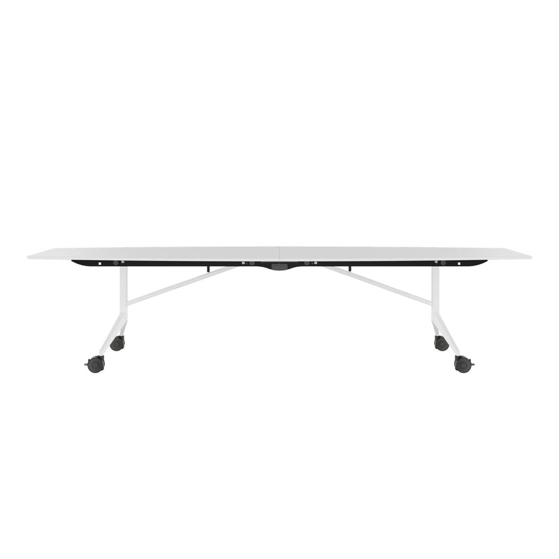 MARA - TIMMY LIBRO Konferenztisch | Bootsform, 3200 x 1200 mm (10 - 14 Personen), rollbar, faltbar,  Weiß - 6 Main Image
