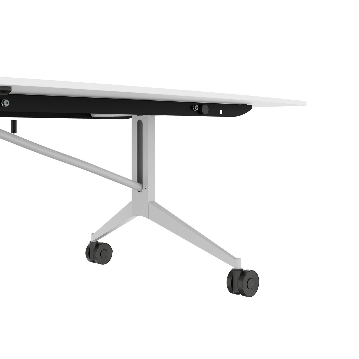 Mara TIMMY LIBRO Conference table | Boot shape, 3200 x 1200 mm (10 - 14 people), rollable, foldable, white