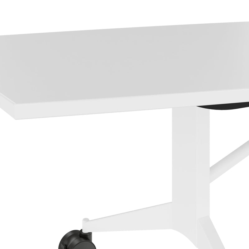 MARA - TIMMY LIBRO Konferenztisch | Bootsform, 3200 x 1200 mm (10 - 14 Personen), rollbar, faltbar,  Weiß - 13 Main Image