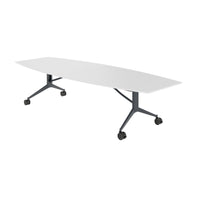 Mara TIMMY LIBRO Conference table | Boot shape, 3200 x 1200 mm (10 - 14 people), rollable, foldable, white