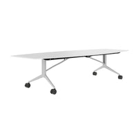 Mara TIMMY LIBRO Conference table | Boot shape, 3200 x 1200 mm (10 - 14 people), rollable, foldable, white