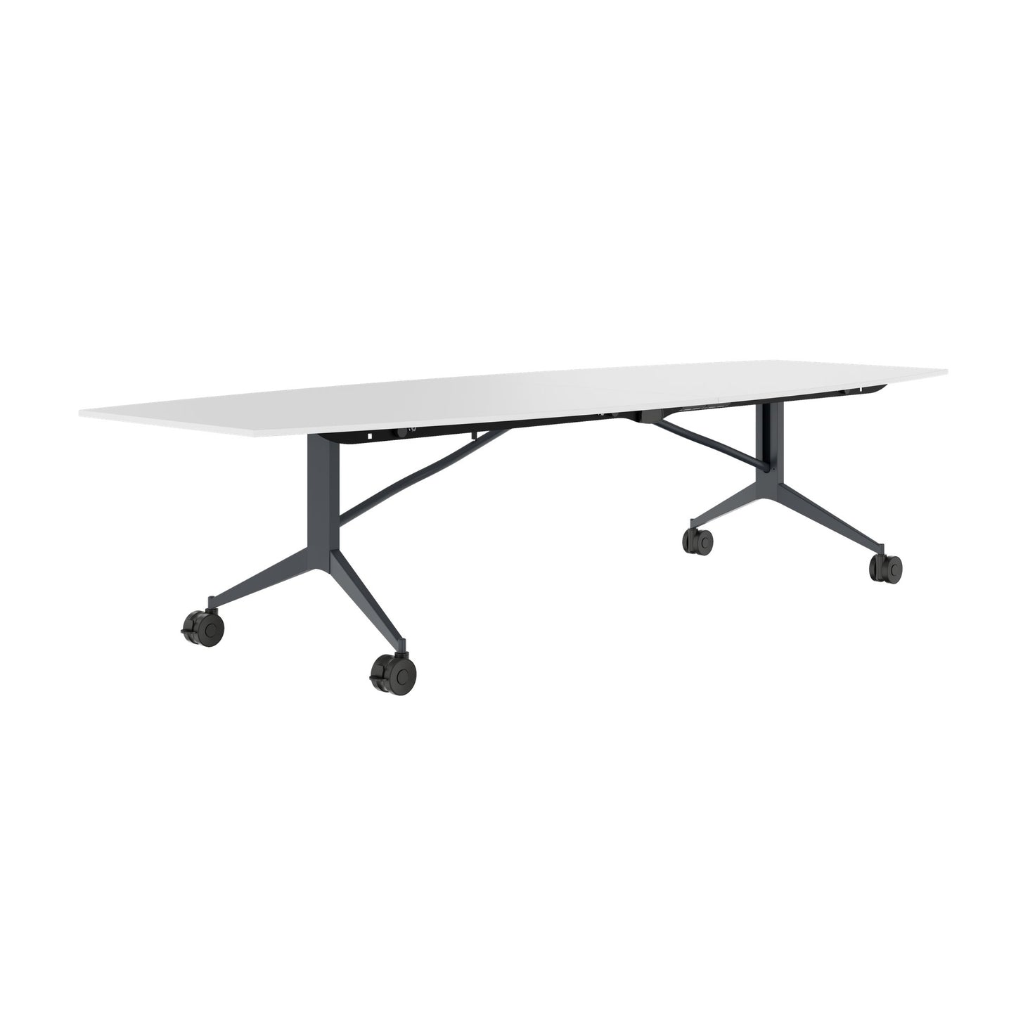 Mara TIMMY LIBRO Conference table | Boot shape, 3200 x 1200 mm (10 - 14 people), rollable, foldable, white