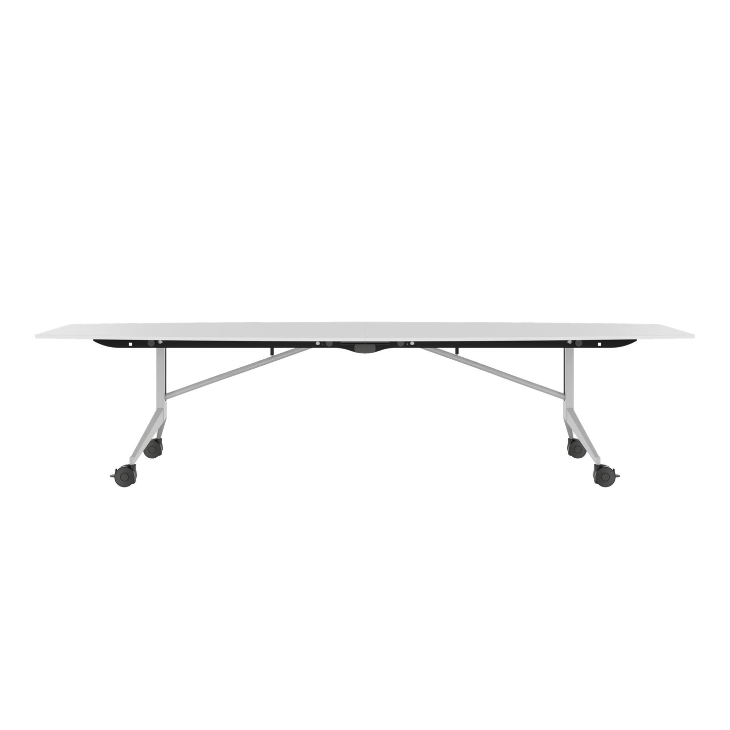 Mara TIMMY LIBRO Conference table | Boot shape, 3200 x 1200 mm (10 - 14 people), rollable, foldable, white