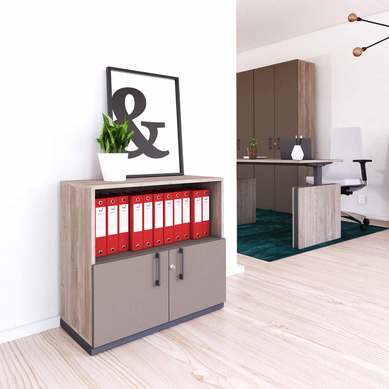 CHOICE combination cabinet | 2 OH, 800 x 760 mm, northern oak gray / cubanite gray - 1 Main Image