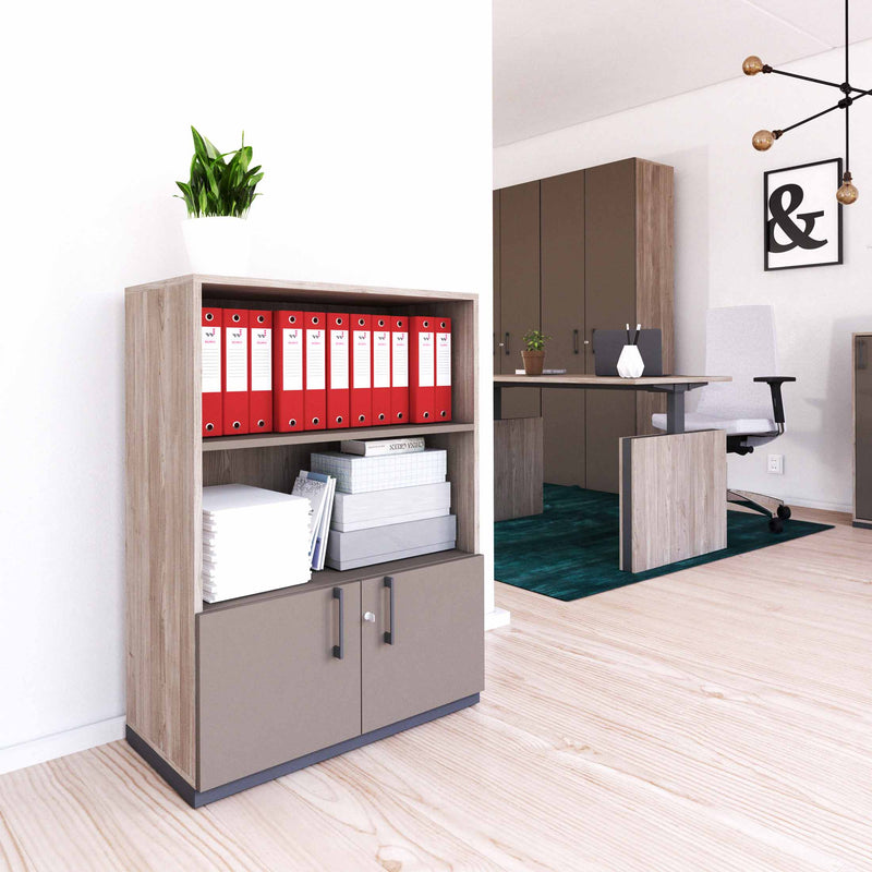 CHOICE Kombischrank | 3 OH, 800 x 1115 mm, Nordeiche grau / Cubanitgrau - 1 Main Image