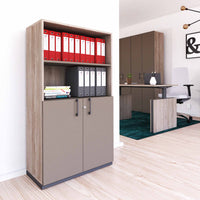 Gabinetto combinato di scelta | 4 OH, 800 x 1465 mm, grigio grigio in rovere nord / cubanite