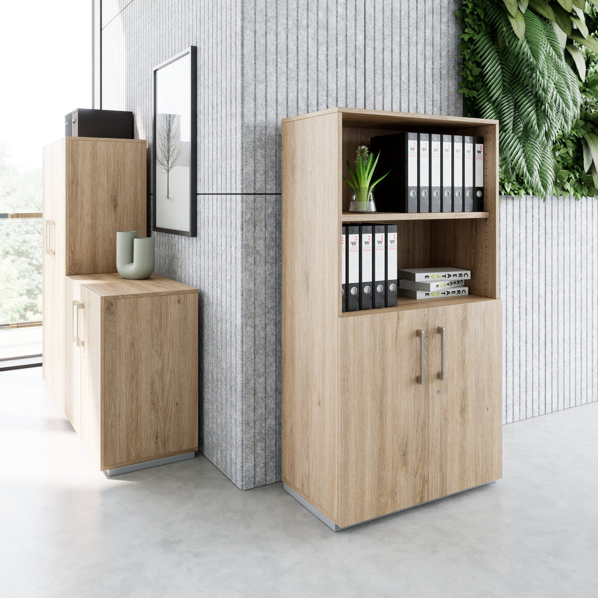 PRO combination cabinet | 4 OH, 800 x 1510 mm, natural oak - 14 Lightbox Main Image