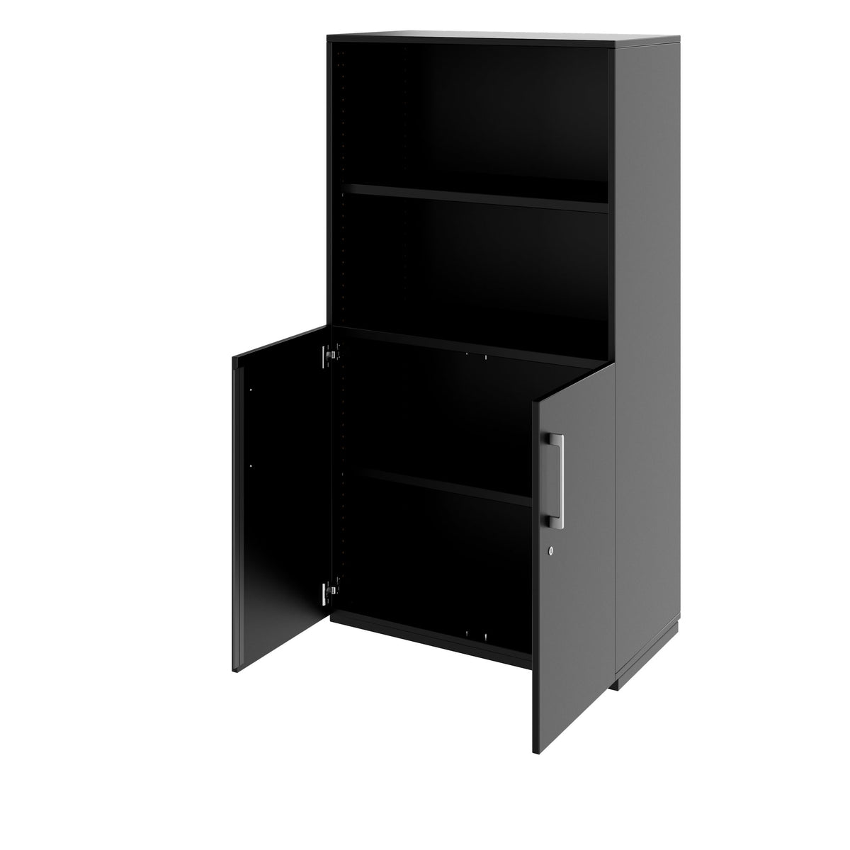 PRO Kombischrank | 4 OH, 800 x 1510 mm, Schwarz - 4 Lightbox Main Image