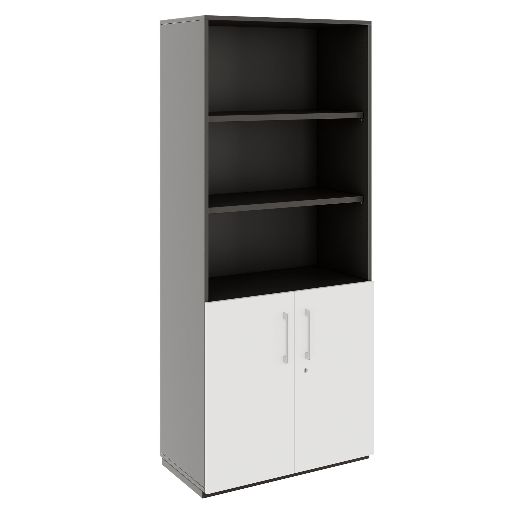 PRO Kombischrank | 5 OH, 800 x 1880 mm, Graphit / Weiss