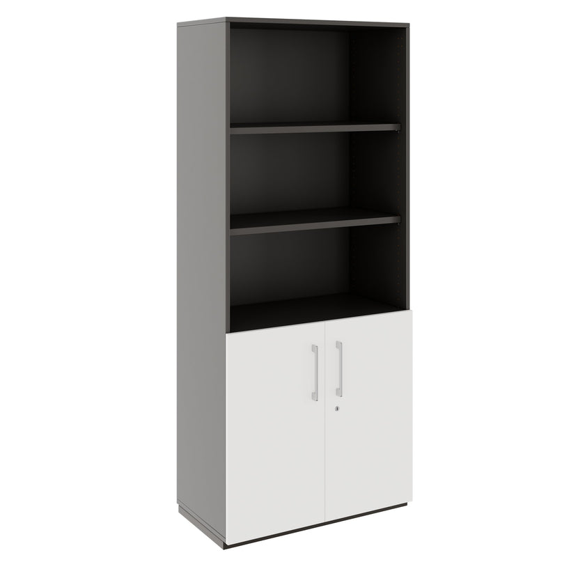 PRO Kombischrank | 5 OH, 800 x 1880 mm, Graphit / Weiss
