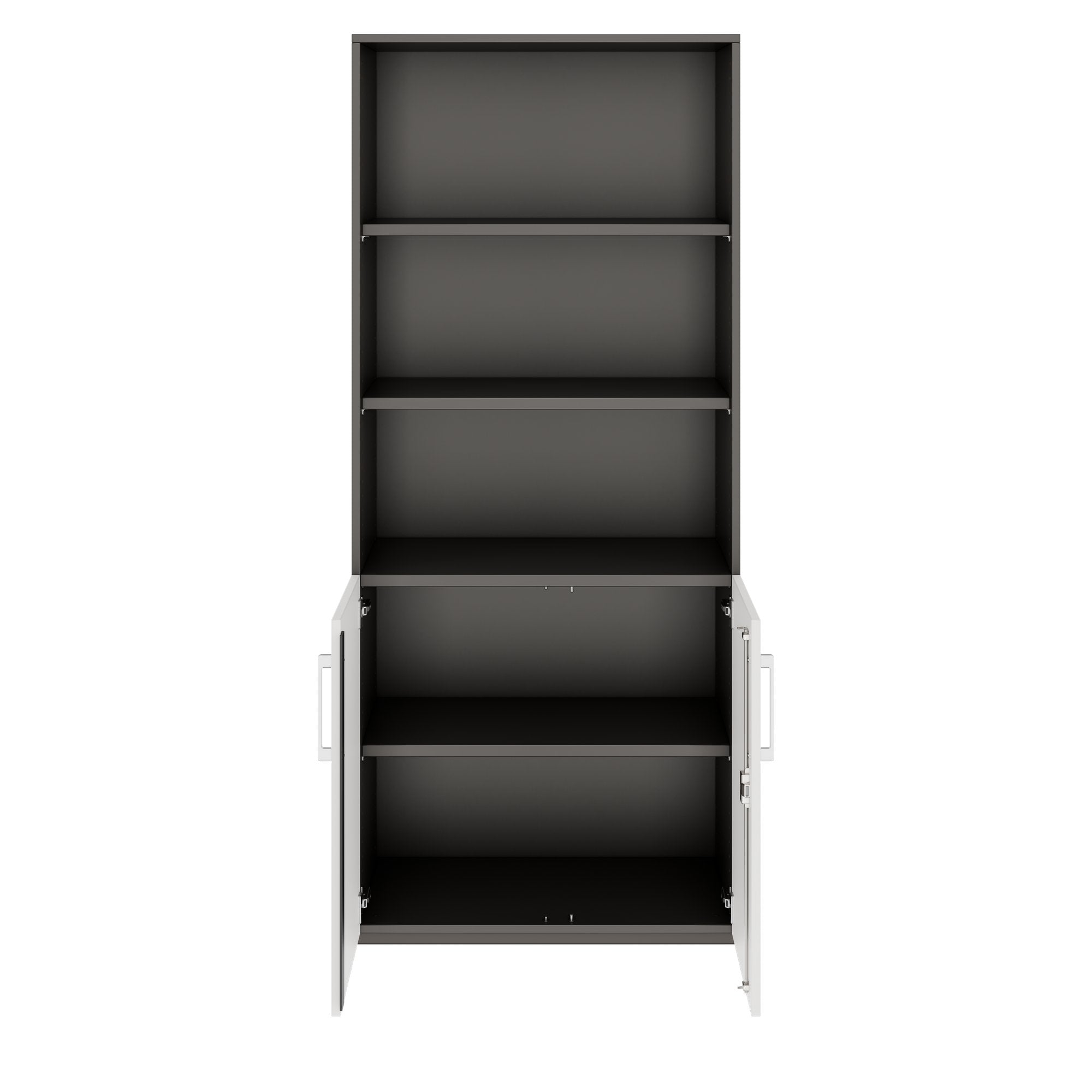 PRO Kombischrank | 5 OH, 800 x 1880 mm, Graphit / Weiss