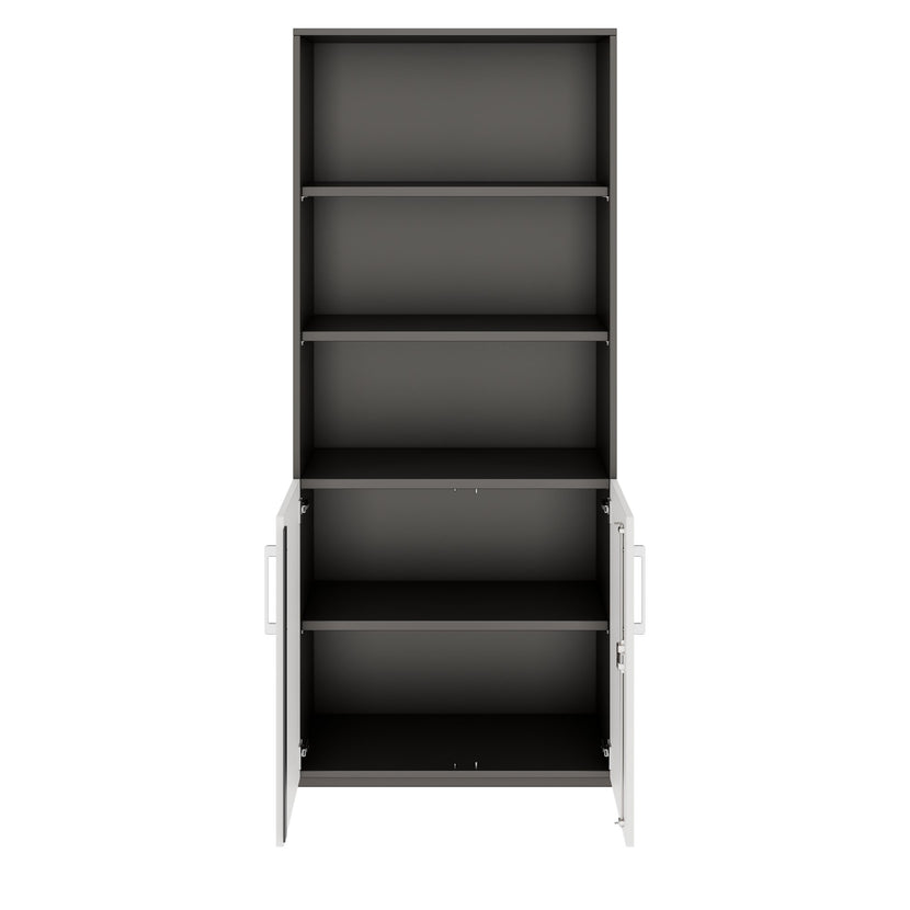 PRO Kombischrank | 5 OH, 800 x 1880 mm, Graphit / Weiss