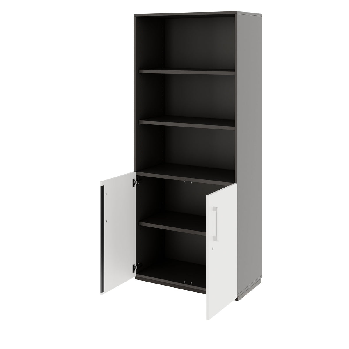 PRO Combina il cabinet | 5 OH, 800 x 1880 mm, grafite / bianco - 4 Lightbox Main Image