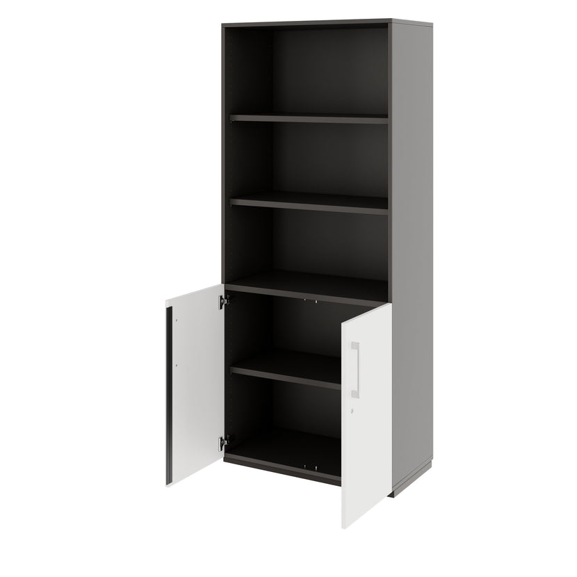PRO Kombischrank | 5 OH, 800 x 1880 mm, Graphit / Weiss