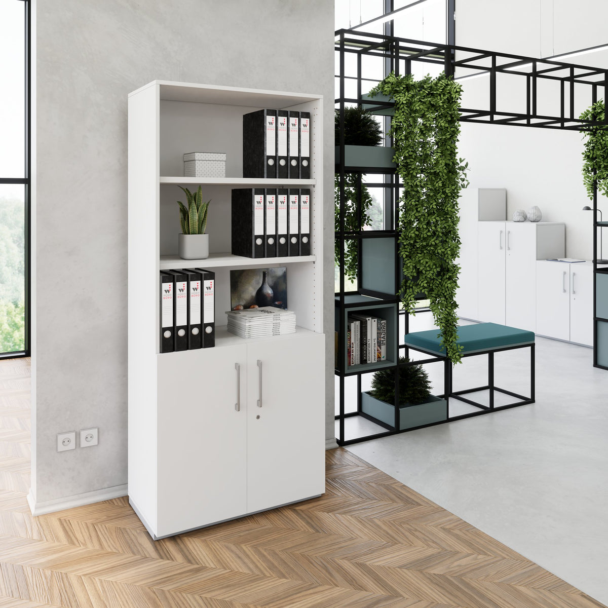PRO Armoire combinée | 5 OH, 800 x 1880 mm, gris  - 14 Lightbox Main Image