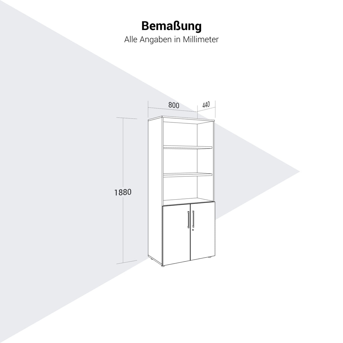 PRO combination cabinet | 5 OH, 800 x 1880 mm, natural oak - 13 Lightbox Main Image