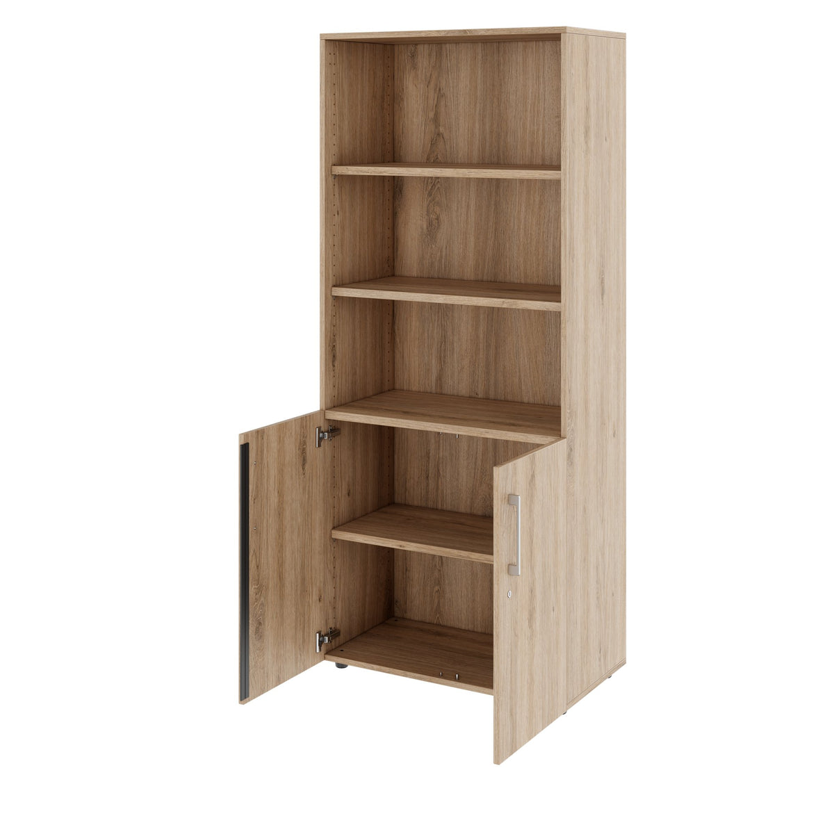 PRO combination cabinet | 5 OH, 800 x 1880 mm, natural oak - 4 Lightbox Main Image