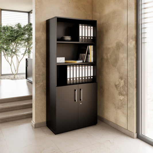 Armoire combinée PRO | 5 OH, 800 x 1880 mm, noir