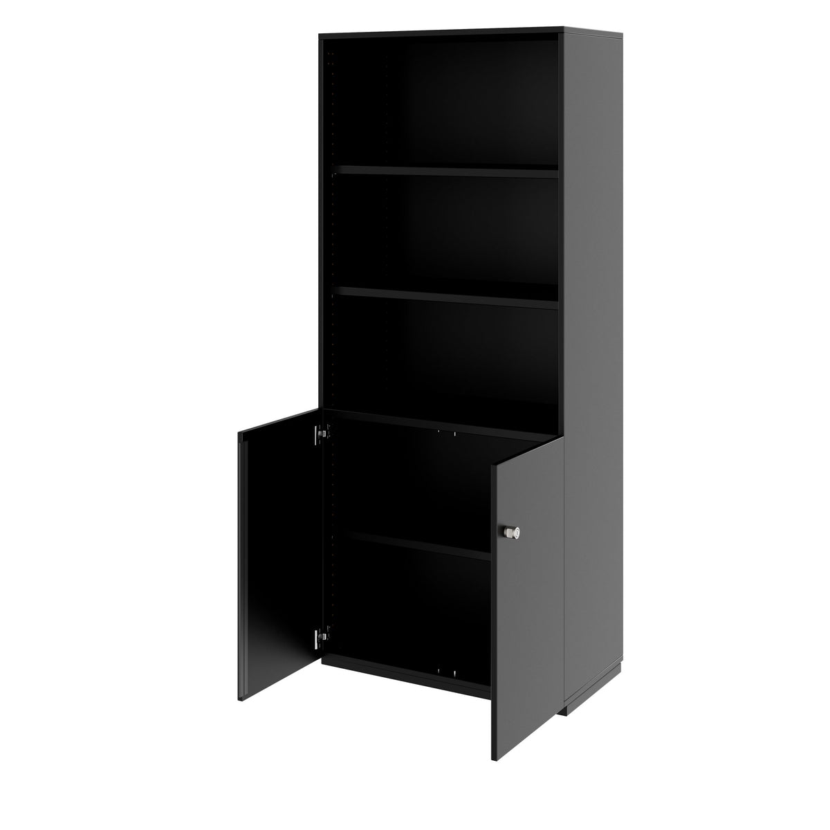 PRO Kombischrank | 5 OH, 800 x 1880 mm, Schwarz - 4 Lightbox Main Image
