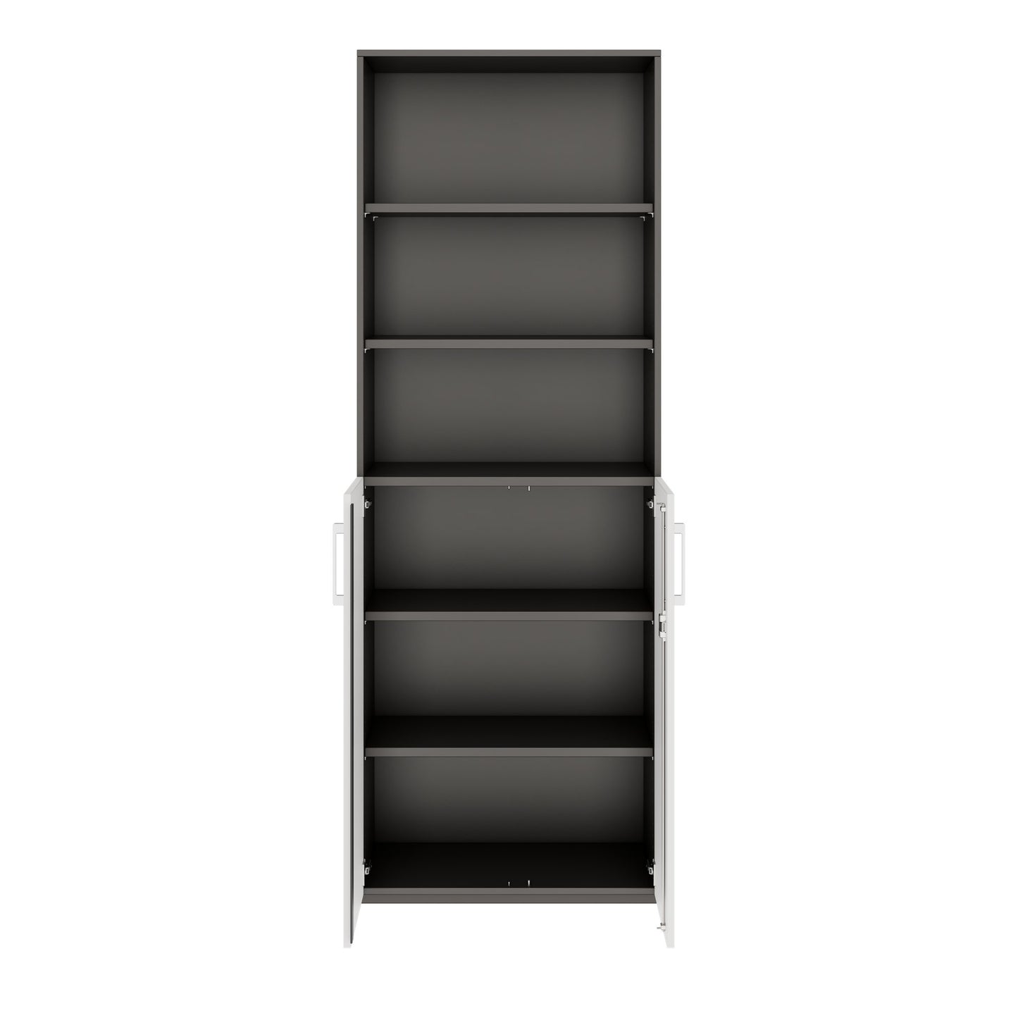 PRO Kombischrank | 6 OH, 800 x 2250 mm, Graphit / Weiß