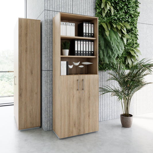 Armoire combinée PRO | 6 OH, 800 x 2250 mm, chêne naturel