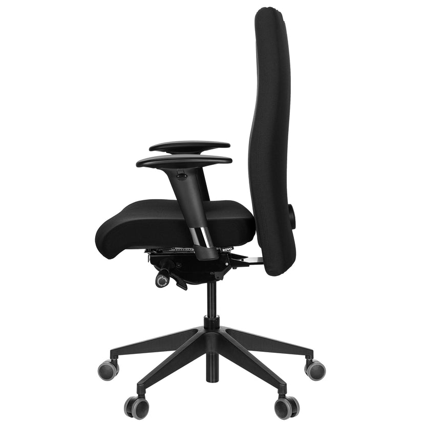 ROVO XP 1470 Chefsessel | Schwerlaststuhl, Lordosenstütze, Schwarz