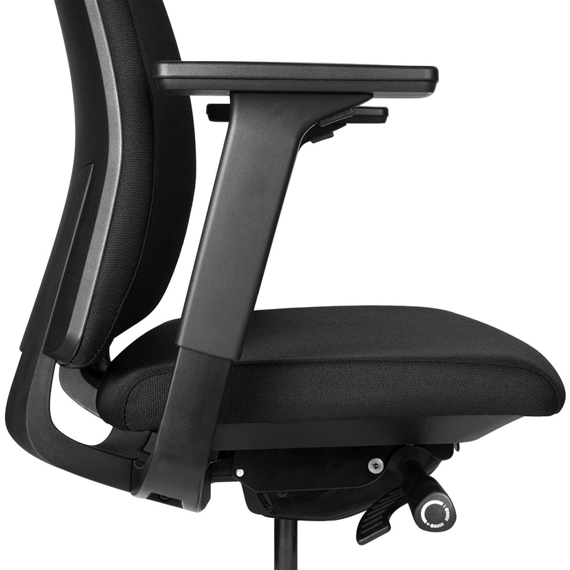VIX B Chaise swinging de bureau | Pad complet | Accoudoirs 3D | Noir