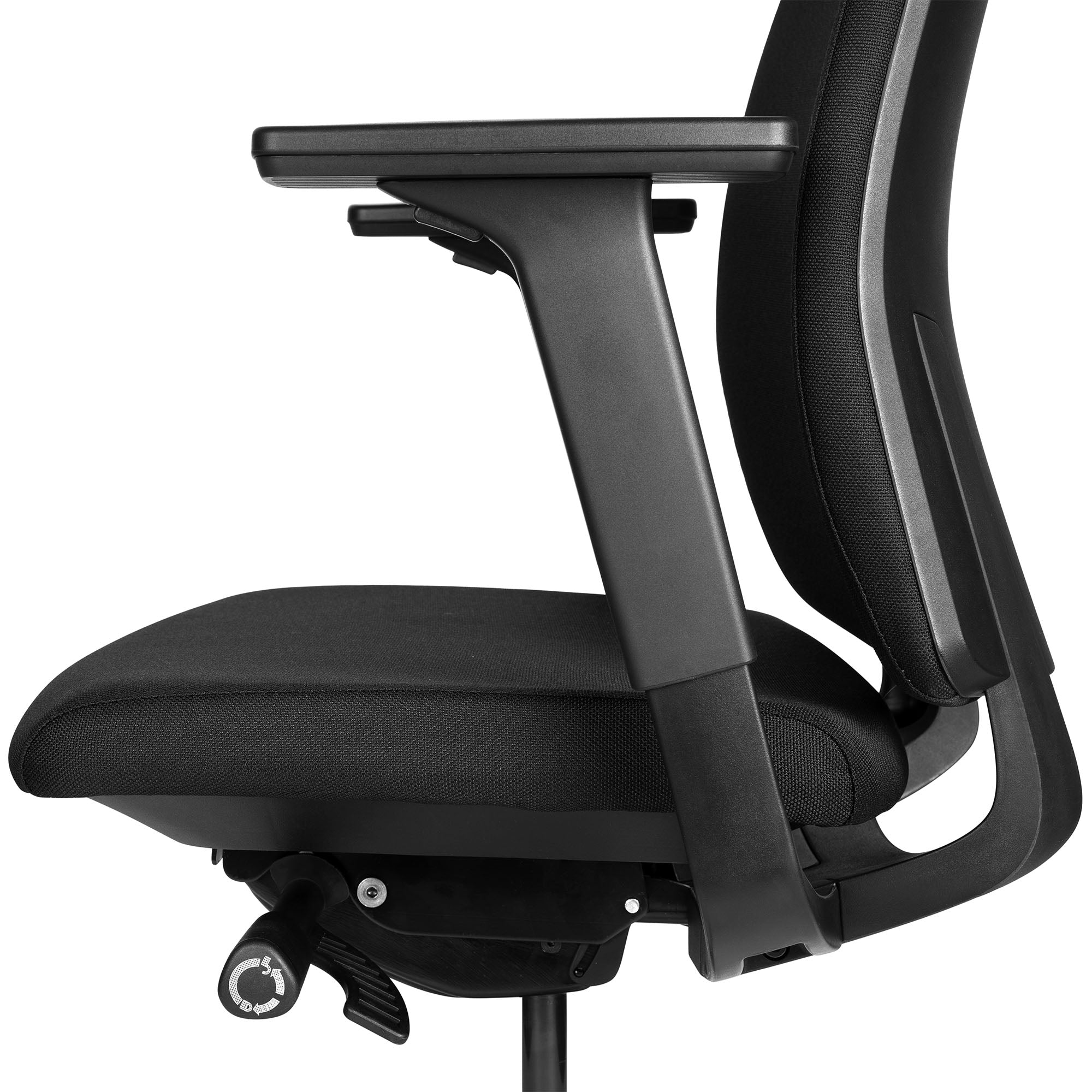 VIX B Chaise swinging de bureau | Pad complet | Accoudoirs 3D | Noir