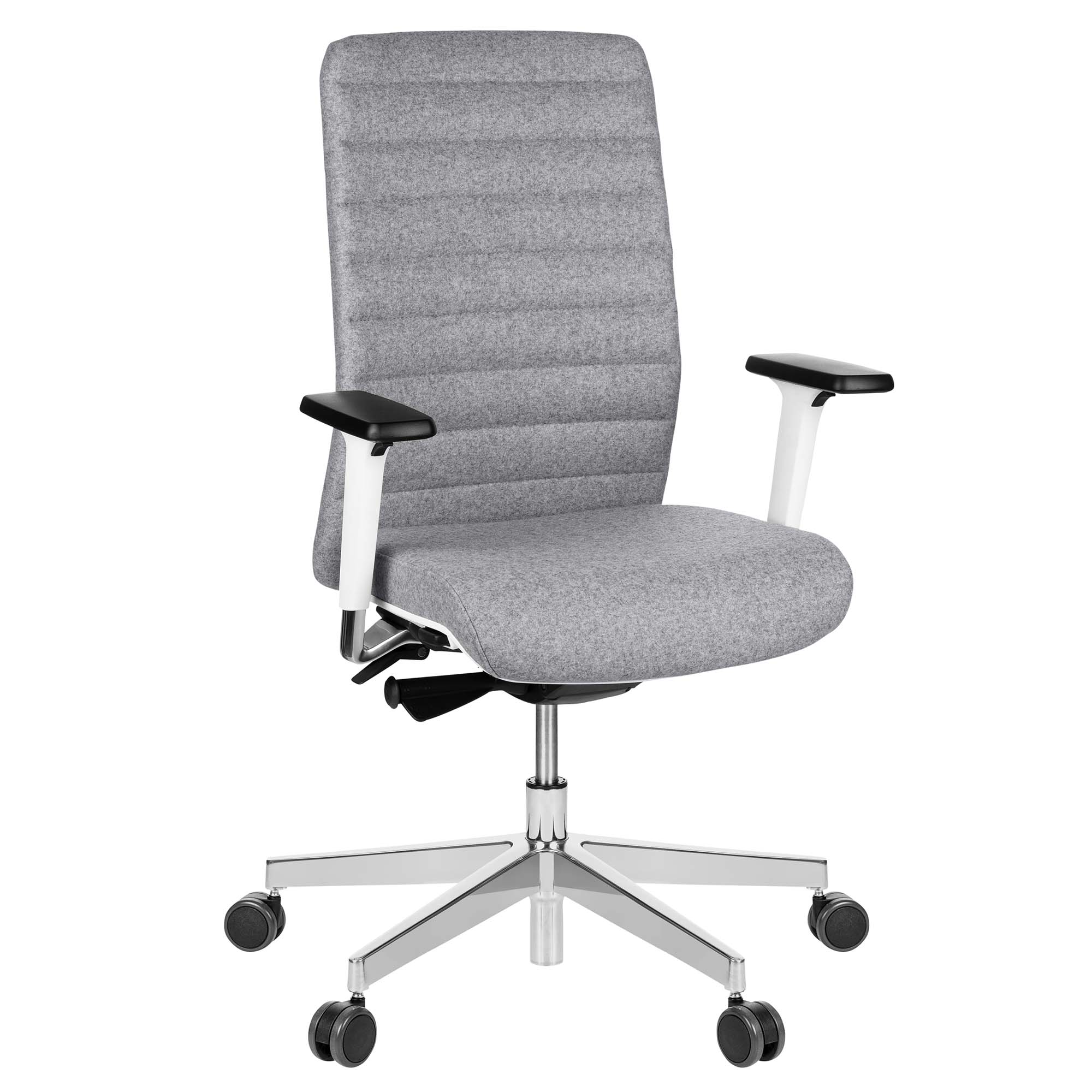 WIND Sedia oscillante per ufficio | Velvet, Supporto Lordosi, copertura in lana Velito Grigio chiaro