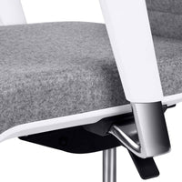 Chaise pivotante de bureau WIND | Sellerie complète, support lombaire, housse laine VELITO gris clair chiné