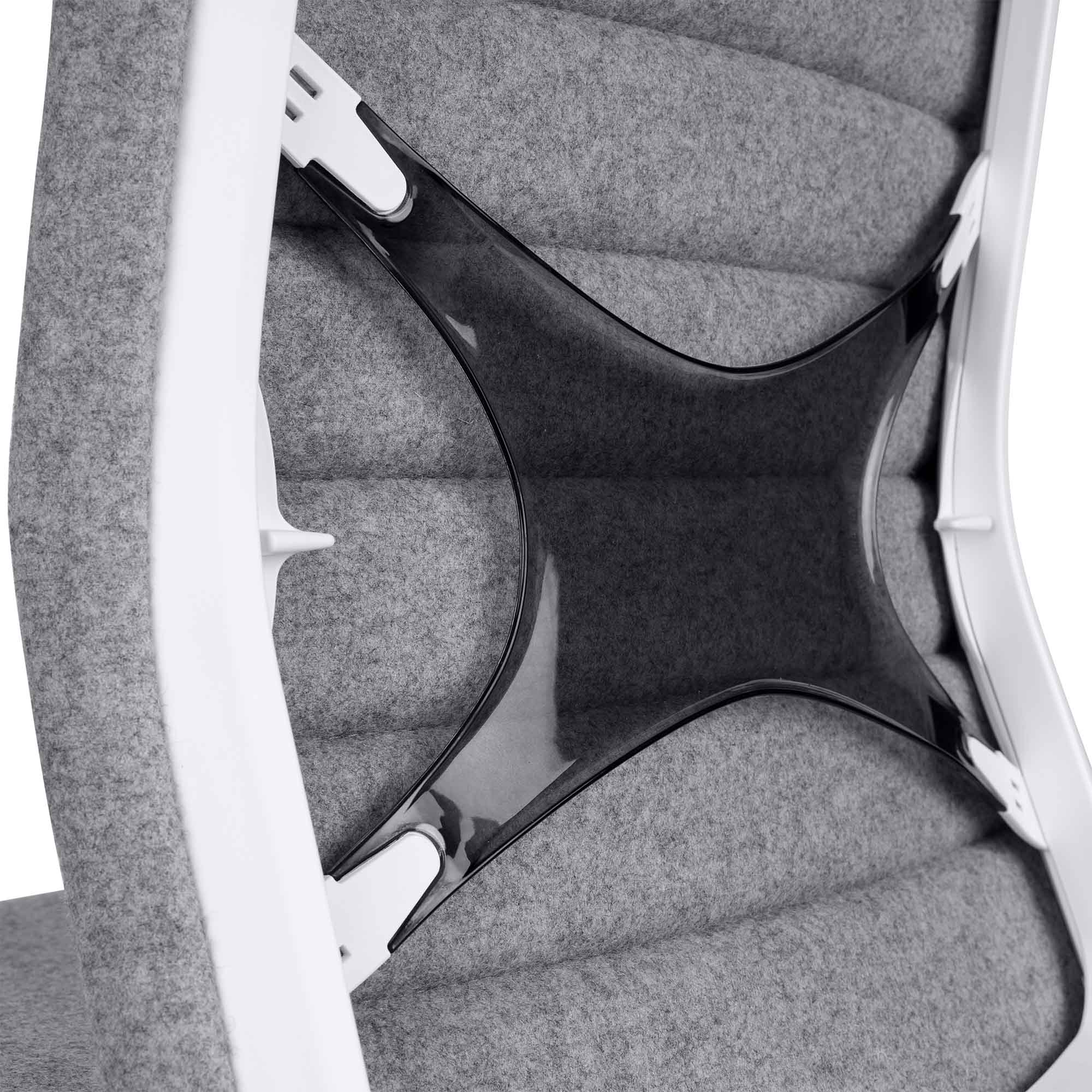 WIND Sedia oscillante per ufficio | Velvet, Supporto Lordosi, copertura in lana Velito Grigio chiaro