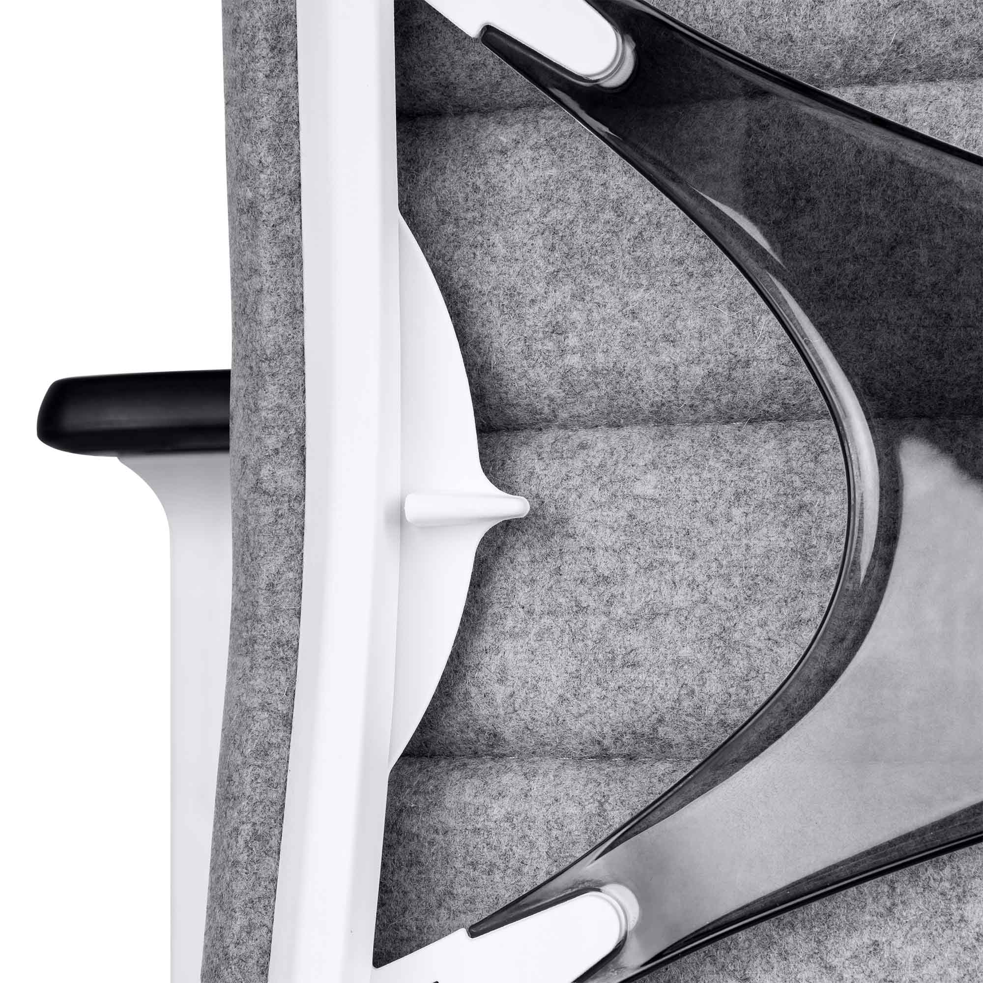 WIND Sedia oscillante per ufficio | Velvet, Supporto Lordosi, copertura in lana Velito Grigio chiaro