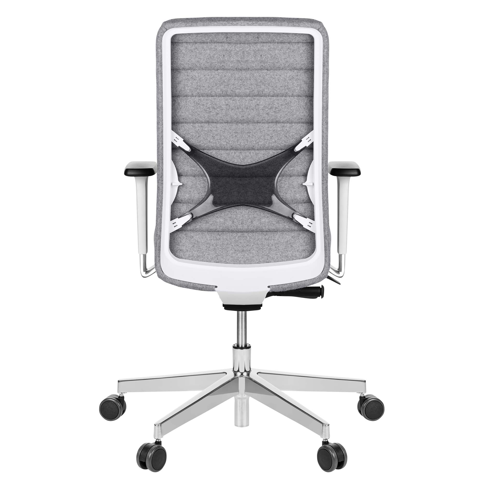 WIND Sedia oscillante per ufficio | Velvet, Supporto Lordosi, copertura in lana Velito Grigio chiaro