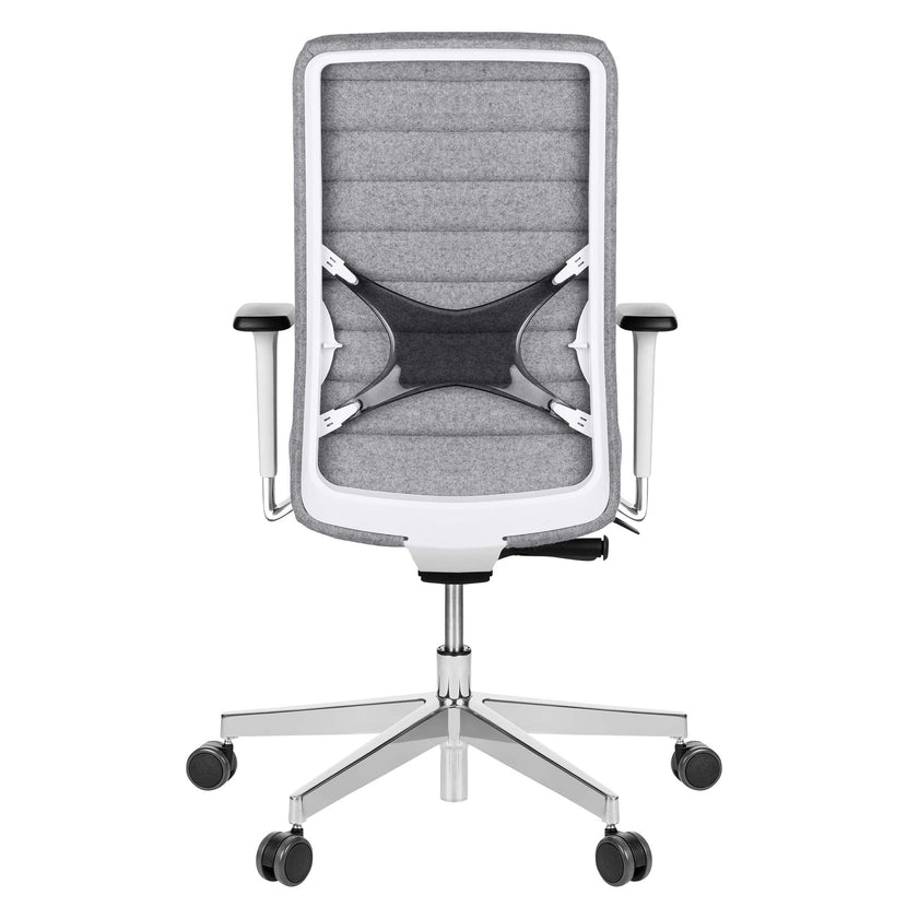 WIND Sedia oscillante per ufficio | Velvet, Supporto Lordosi, copertura in lana Velito Grigio chiaro