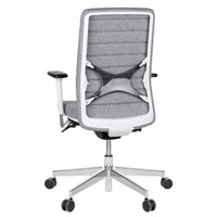 Chaise pivotante de bureau WIND | Sellerie complète, support lombaire, housse laine VELITO gris clair chiné