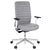 Chaise pivotante de bureau WIND | Sellerie complète, support lombaire, housse laine VELITO gris clair chiné