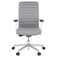 Chaise pivotante de bureau WIND | Sellerie complète, support lombaire, housse laine VELITO gris clair chiné