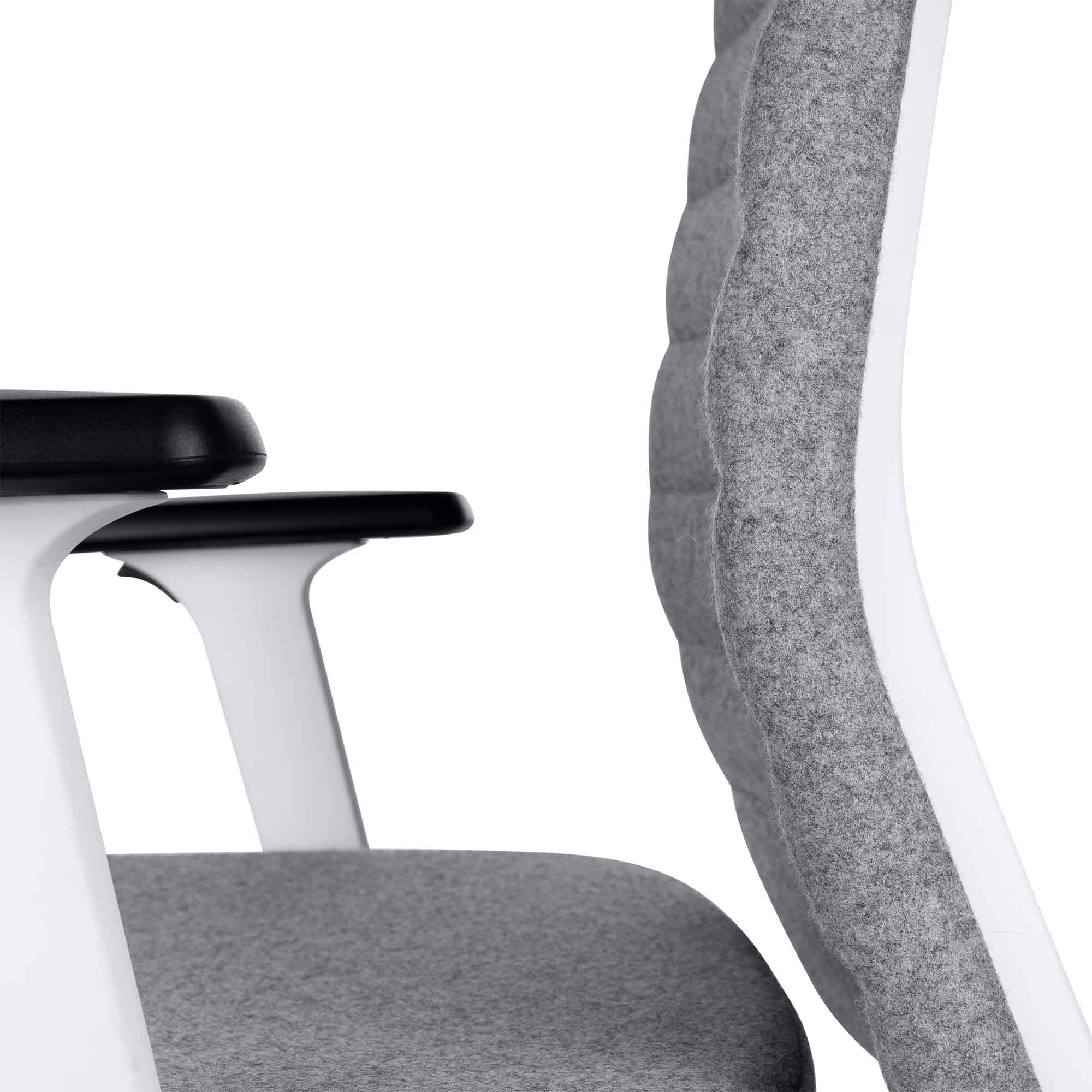 WIND Sedia oscillante per ufficio | Velvet, Supporto Lordosi, copertura in lana Velito Grigio chiaro