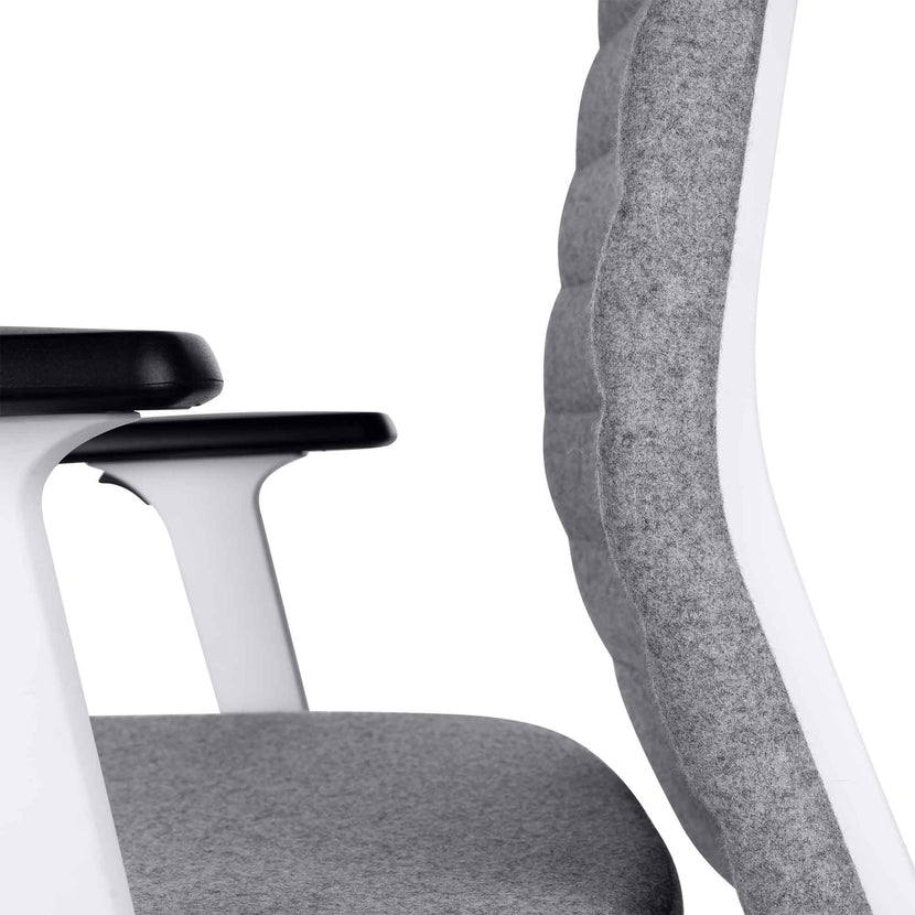 WIND Sedia oscillante per ufficio | Velvet, Supporto Lordosi, copertura in lana Velito Grigio chiaro