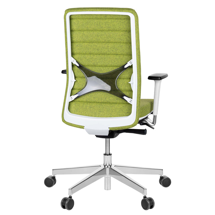 WIND Chaise oscillante de bureau | Velvet, support de lordose, couverture de laine Velito Green Light Mottled