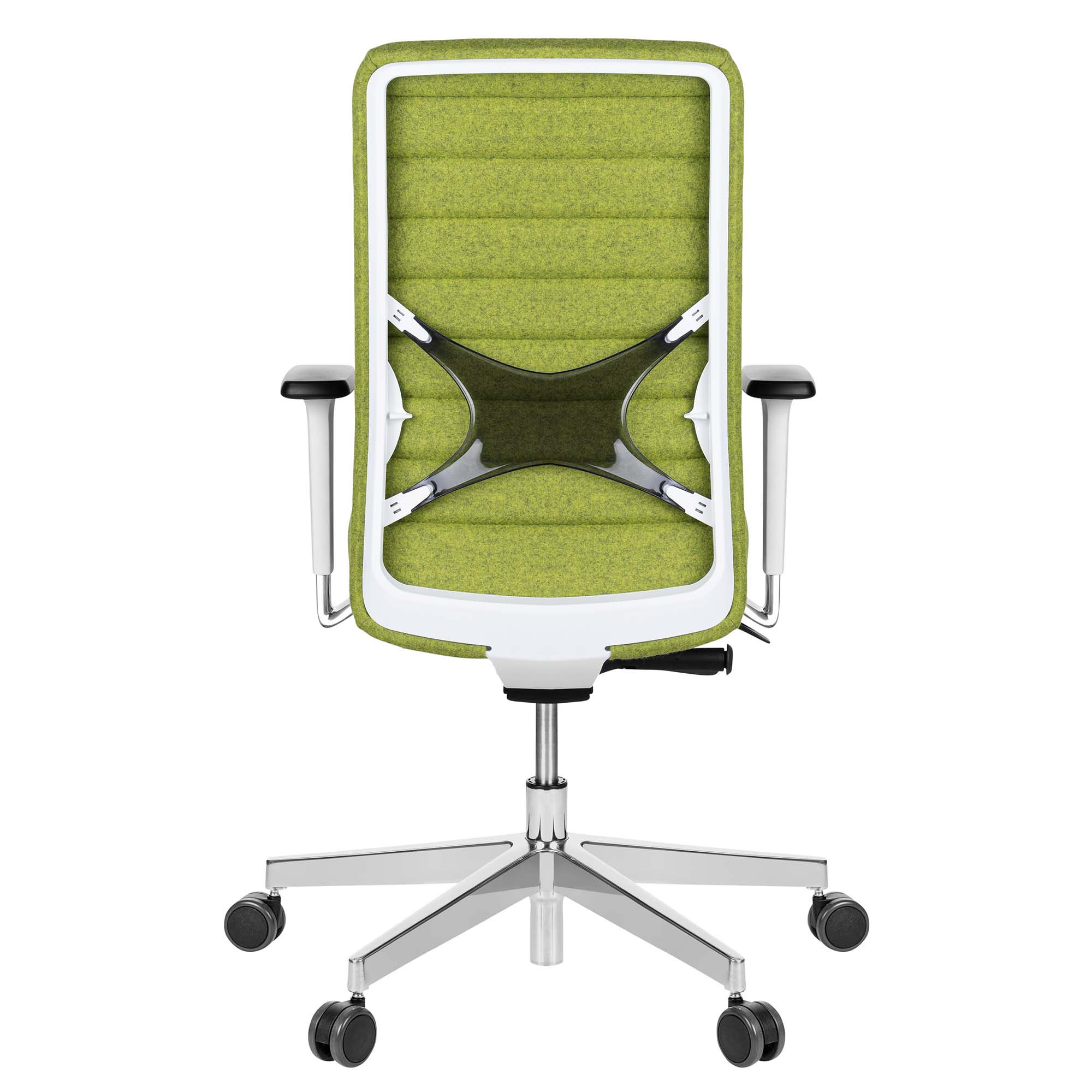 WIND Chaise oscillante de bureau | Velvet, support de lordose, couverture de laine Velito Green Light Mottled