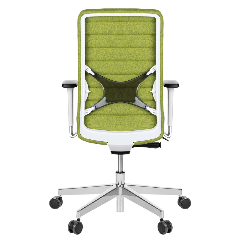 WIND Chaise oscillante de bureau | Velvet, support de lordose, couverture de laine Velito Green Light Mottled
