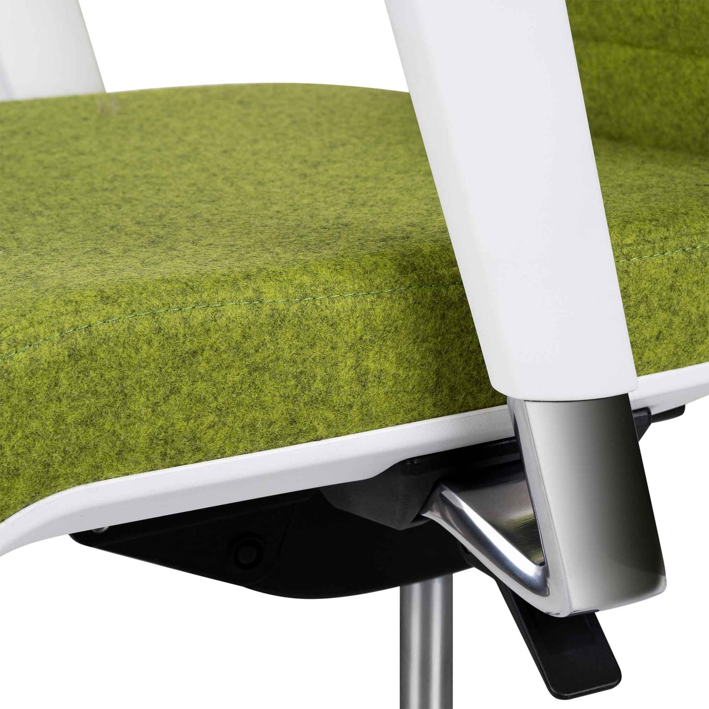 Chaise pivotante de bureau WIND | Sellerie complète, support lombaire, housse en laine VELITO vert clair chiné