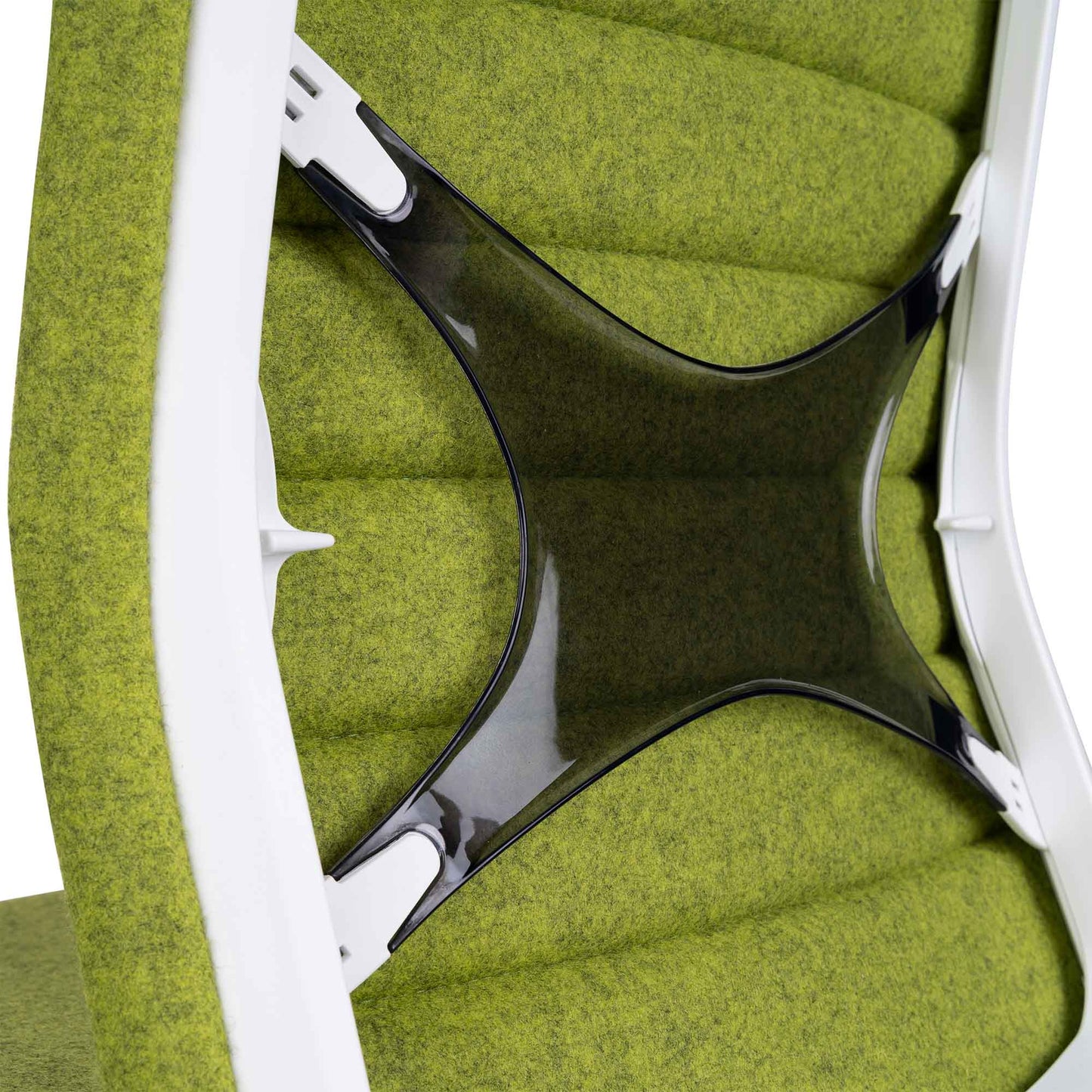 Chaise pivotante de bureau WIND | Sellerie complète, support lombaire, housse en laine VELITO vert clair chiné